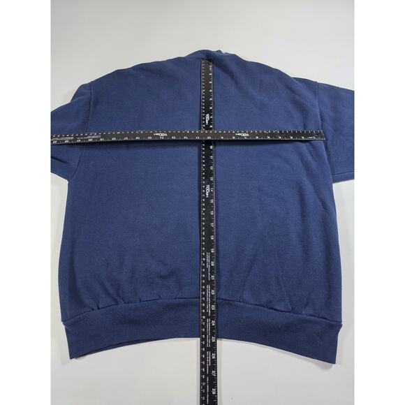 Vintage New York City Embroidered Crewneck Pull Over Sweater Navy Horse Carriage - Picture 4 of 5